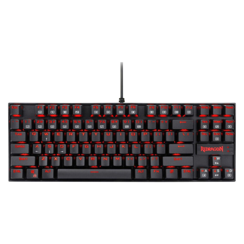 کیبورد گیمینگ ردراگون مدل K552 Kumara، سوییچ مکانیکال قرمز، Tenkeyless، نورپردازی RGB، قابلیت Anti-Ghosting