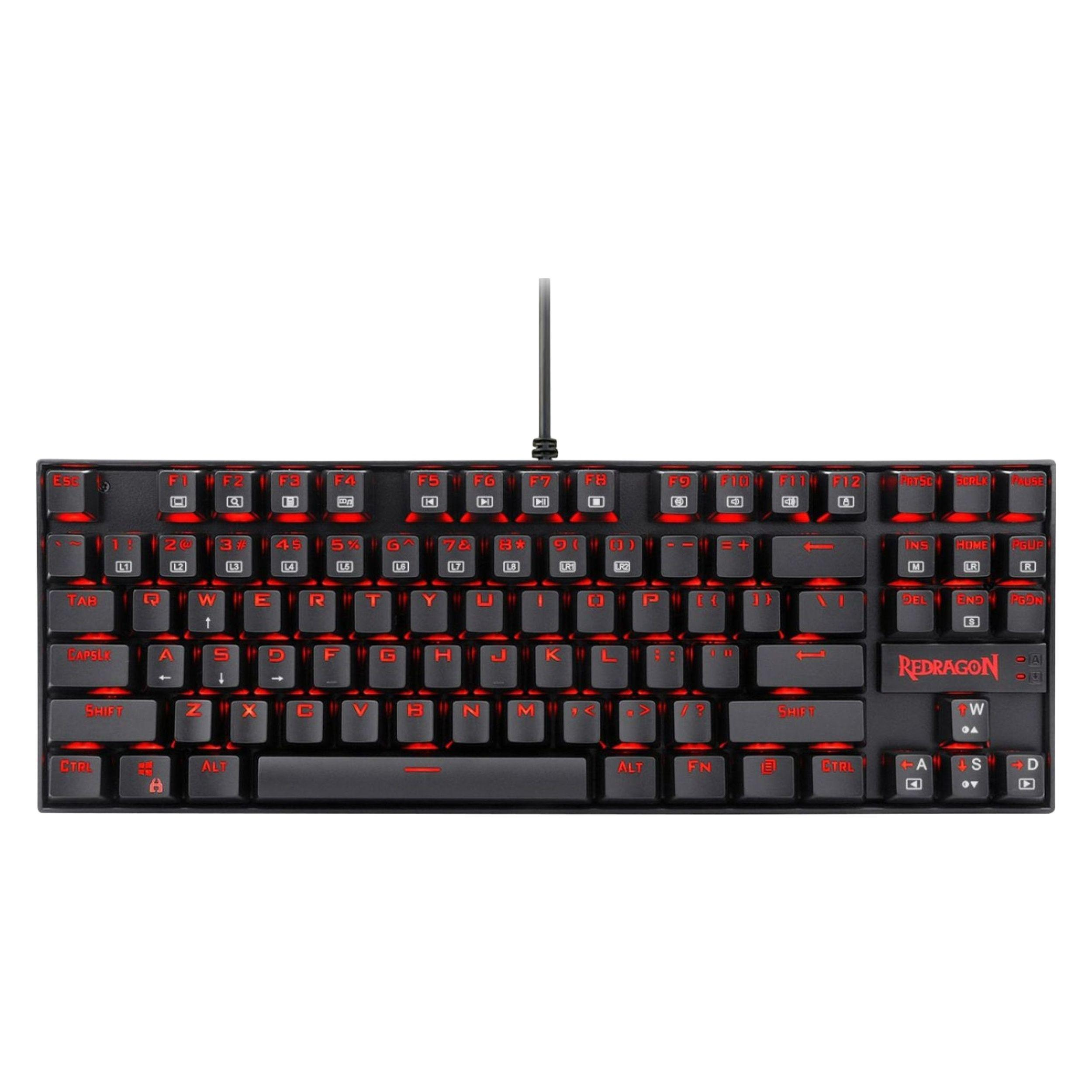 کیبورد گیمینگ ردراگون مدل K552 Kumara، سوییچ مکانیکال قرمز، Tenkeyless، نورپردازی RGB، قابلیت Anti-Ghosting کیبورد گیمینگ ردراگون مدل K552 Kumara، سوییچ مکانیکال قرمز، Tenkeyless، نورپردازی RGB، قابلیت Anti-Ghosting