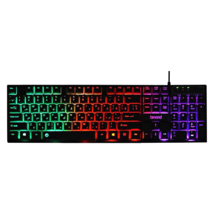 کیبورد بیاند مدل BK-7120 RGB، سوئیچ ممبران، Full-Size، نورپردازی LED RGB