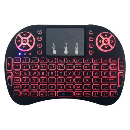 مینی کیبورد بی سیم مدل i8 Backlit، دارای تاچ پد، دارای نورپردازی تک رنگ